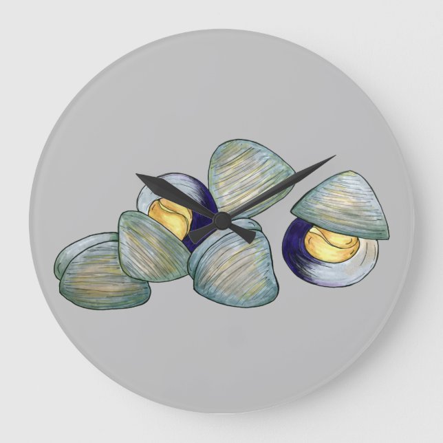 Relógio Grande Clams Clambake Rhode Island New England Seafood (Frente)