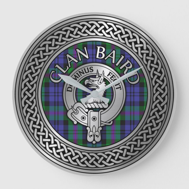 Relógio Grande Clan Baird Crest & Tartan Knot (Frente)