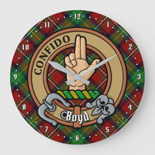 Relógio Grande Clan Boyd Crest sobre Tartan