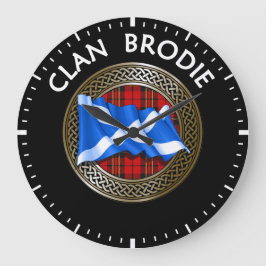 Relógio Grande Clan Brodie Tartan Knot & Flag