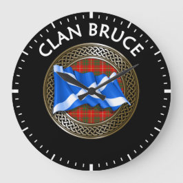 Relógio Grande Clan Bruce Tartan Knot & Flag