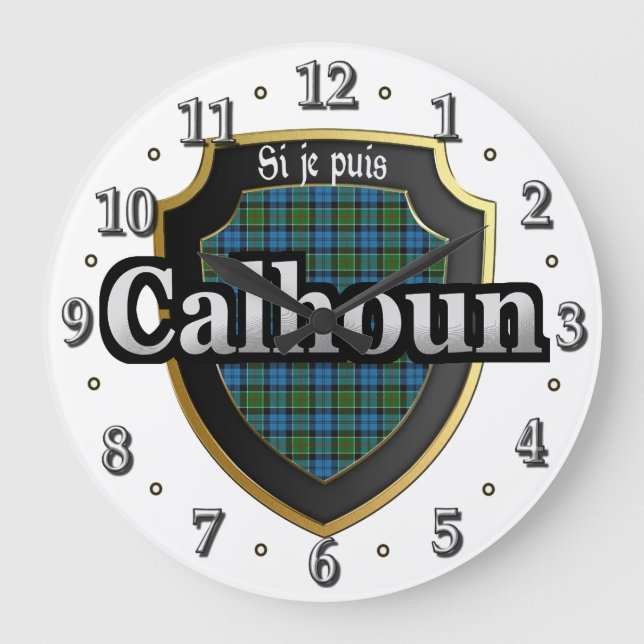 Relógio Grande Clan Calhoun Tartan Scottish Dream Clock (Frente)