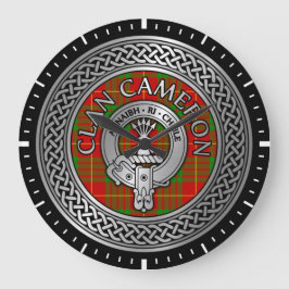 Relógio Grande Clan Cameron Crest & Tartan Knot Large Clock