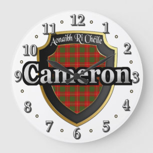 Relógio Grande Clan Cameron Tartan Scottish Dream Clock