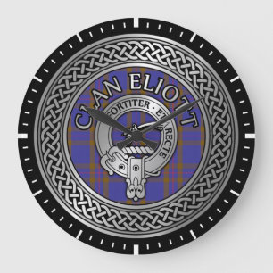 Relógio Grande Clan Eliott Crest & Tartan Knot