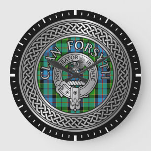 Relógio Grande Clan Forsyth Crest & Tartan Knot