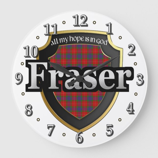 Relógio Grande Clan Fraser Tartan Scottish Dream Clock (Frente)