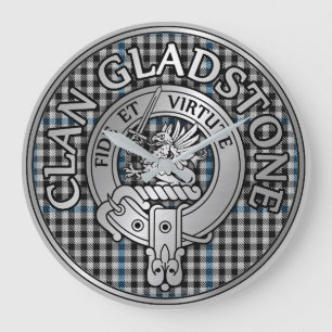 Relógio Grande Clan Gladstone Crest & Tartan