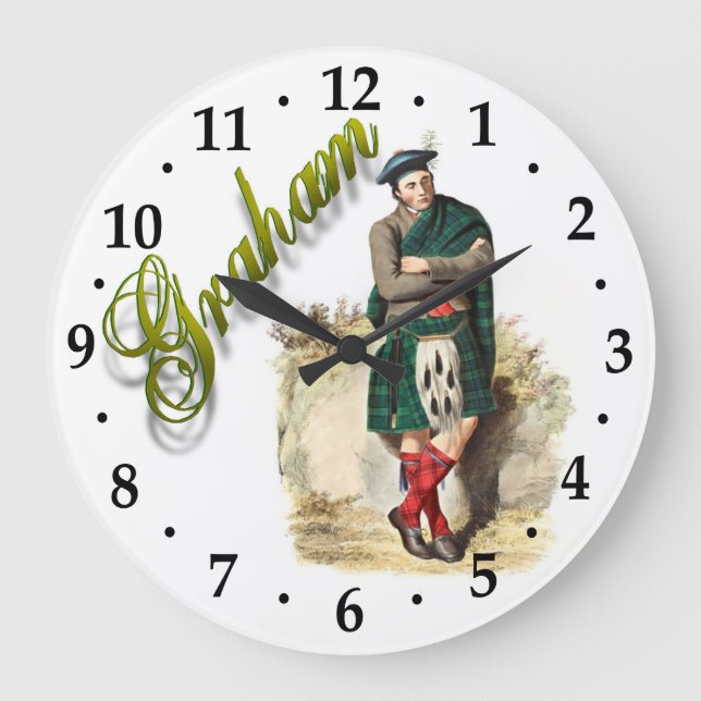 Relógio Grande Clan Graham Scottish Dream Clock (Frente)