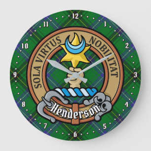 Relógio Grande Clan Henderson Crest sobre Tartan