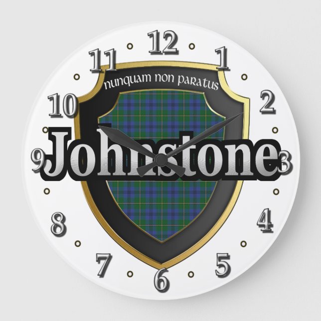 Relógio Grande Clan Johnstone Tartan Scottish Dream Clock (Frente)