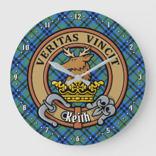Relógio Grande Clan Keith Crest sobre Tartan