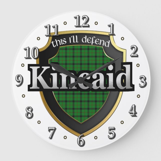 Relógio Grande Clan Kincaid Tartan Scottish Dream Clock (Frente)