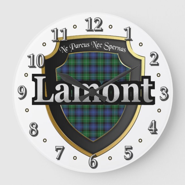 Relógio Grande Clan Lamont Tartan Scottish Dream Clock (Frente)