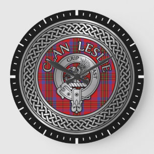 Relógio Grande Clan Leslie Crest & Tartan Knot