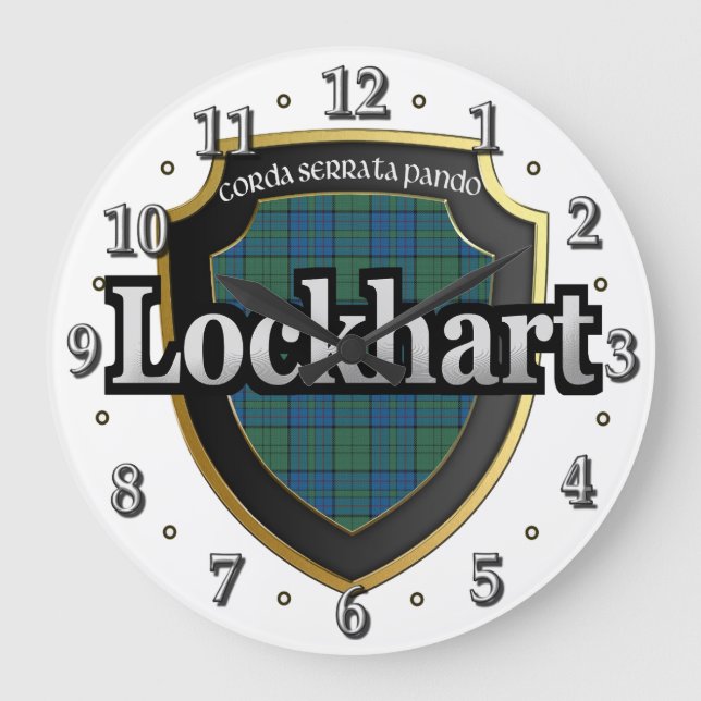Relógio Grande Clan Lockhart Tartan Scottish Dream Clock (Frente)