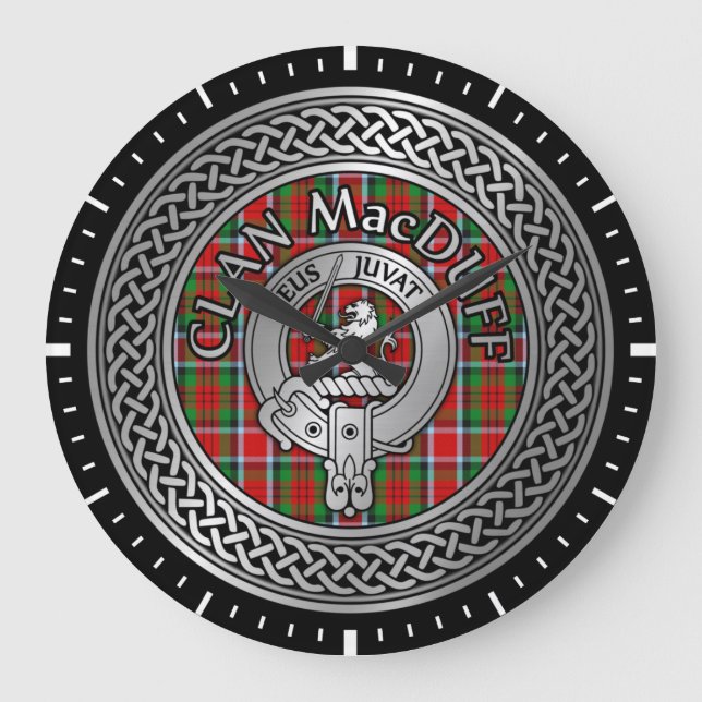 Relógio Grande Clan MacDuff Crest & Tartan Knot (Frente)