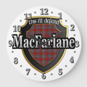 Relógio Grande Clan MacFarlane Tartan Scottish Dream Clock