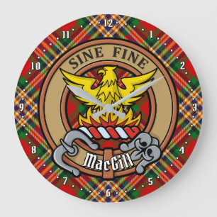Relógio Grande Clan MacGill Crest sobre Tartan