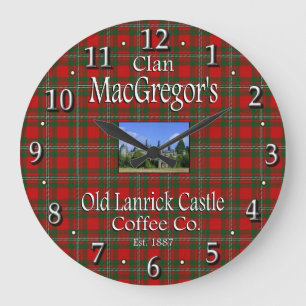 Relógio Grande Clan MacGregor's Old Lanrick Castle Coffee Co.