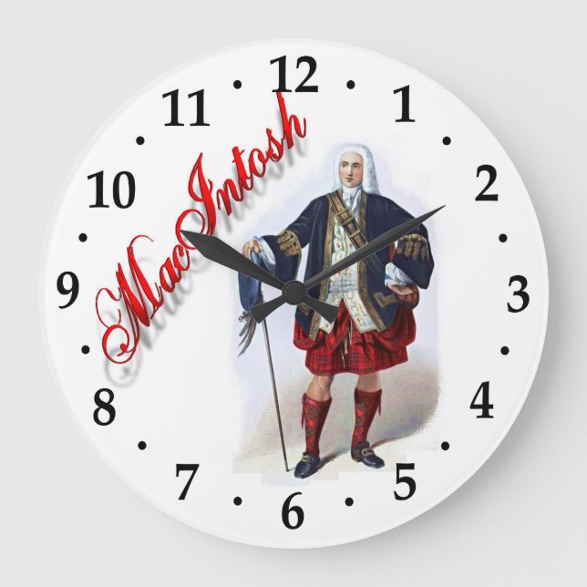 Relógio Grande Clan MacIntosh Scottish Dream Clock (Frente)