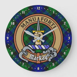 Relógio Grande Clan MacKay Crest sobre Tartan