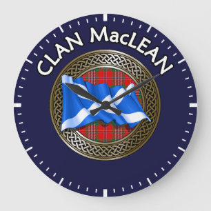 Relógio Grande Clan MacLean Tartan Knot & Flag