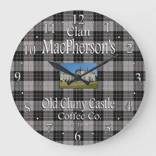Relógio Grande Clan MacPherson, antigo Cluny Castle Coffee Co.