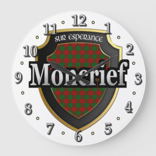 Relógio Grande Clan Moncrief Tartan Scottish Dream Clock