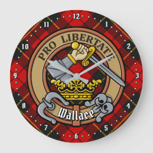 Relógio Grande Clan Wallace Crest sobre Tartan