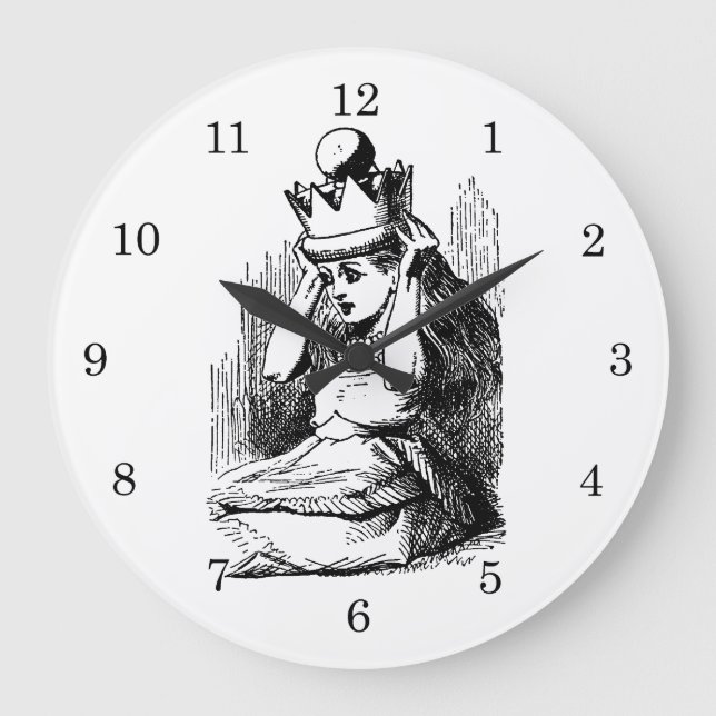 Relógio Grande Clássico Alice no País das Maravilhas, Alice com C (Frente)