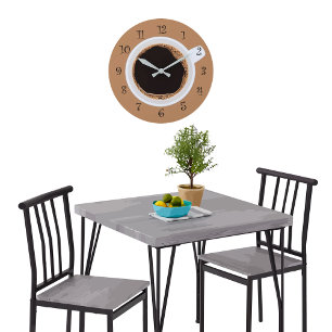 Relógio Grande Classy Coffee Cup Kitchen Wall Clocks