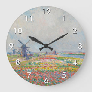 Relógio Grande Claude Monet - Campos de Tulipas perto de Haia