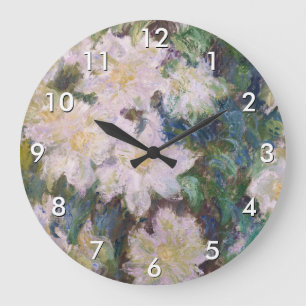 Relógio Grande Claude Monet - Clematite Branca