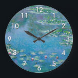 Relógio Grande Claude Monet - Lírios Água 1906<br><div class="desc">Lírios de Água (Ninfas) - Claude Monet,  Óleo na Canvas,  1906</div>