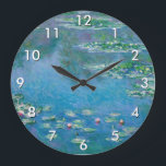 Relógio Grande Claude Monet - Lírios Água 1906<br><div class="desc">Lírios de Água (Ninfas) - Claude Monet,  Óleo na Canvas,  1906</div>