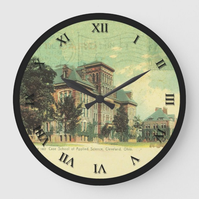 Relógio Grande Cleveland Ohio PostCard Clock Case School (Frente)