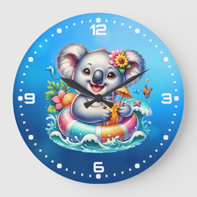 Relógio Grande Clipart de Sublimação de Coala de Verão-97702 (Frente)