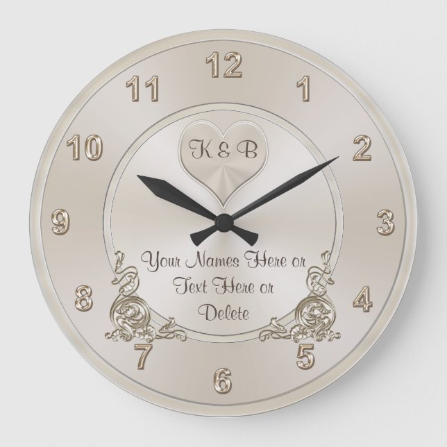 Relógio Grande CLOCK de presentes de Chá de panela personalizados (Frente)