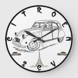 Relógio Grande Clock Retro-Muro Citroen 2CV