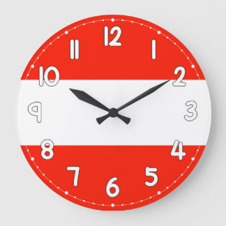 Relógio Grande Clocks Austria Country Flag Wall Clock