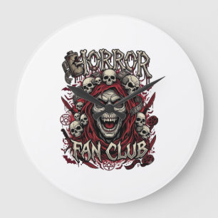 Relógio Grande Clube de Fãs de Terror Halloween Crânio Gritante C