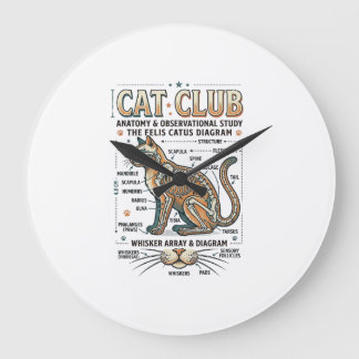 Relógio Grande Clube de Gatos Anatomia de Gato Diagrama Científic