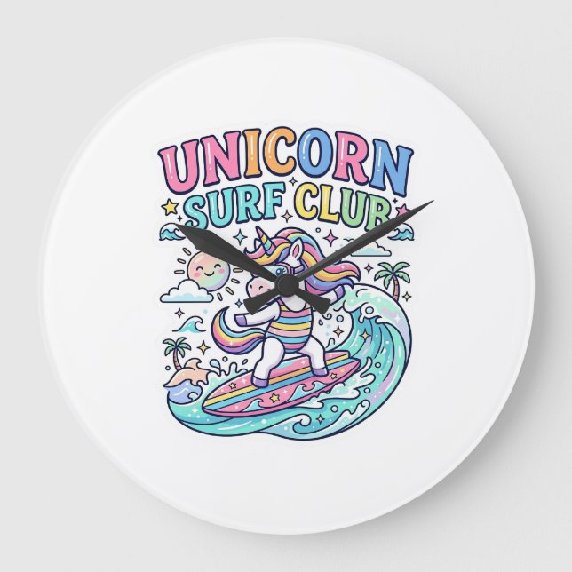 Relógio Grande Clube de Surf Unicórnio (Frente)