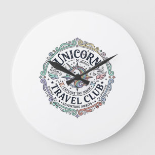 Relógio Grande Clube de Viagens Unicórnio Projeto Original Zazzle