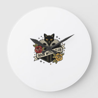 Relógio Grande Clube do Gato Bruxa Livro Logotipo