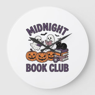 Relógio Grande Clube do Livro à Meia-Noite Design de Leitura de H