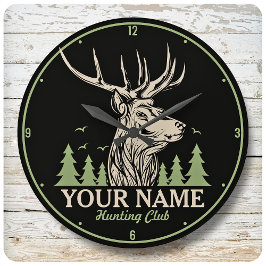 Relógio Grande Clube Personalizado de Caça a Deer Elk Antler