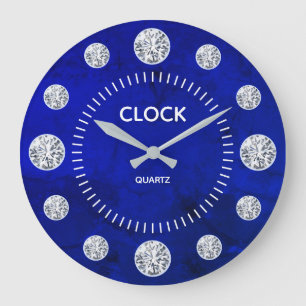 Relógio Grande Cobalt Blue Lapis Diamond Solitaire