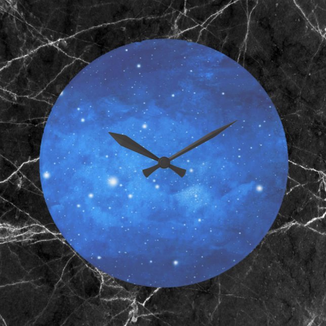 Relógio Grande Cobalto Blue Space Stars Wall Clock (Criador carregado)